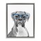 Stupell Industries Fun Boxer Dog Wearing Glasses Black Framed Floater Canvas Wall Art